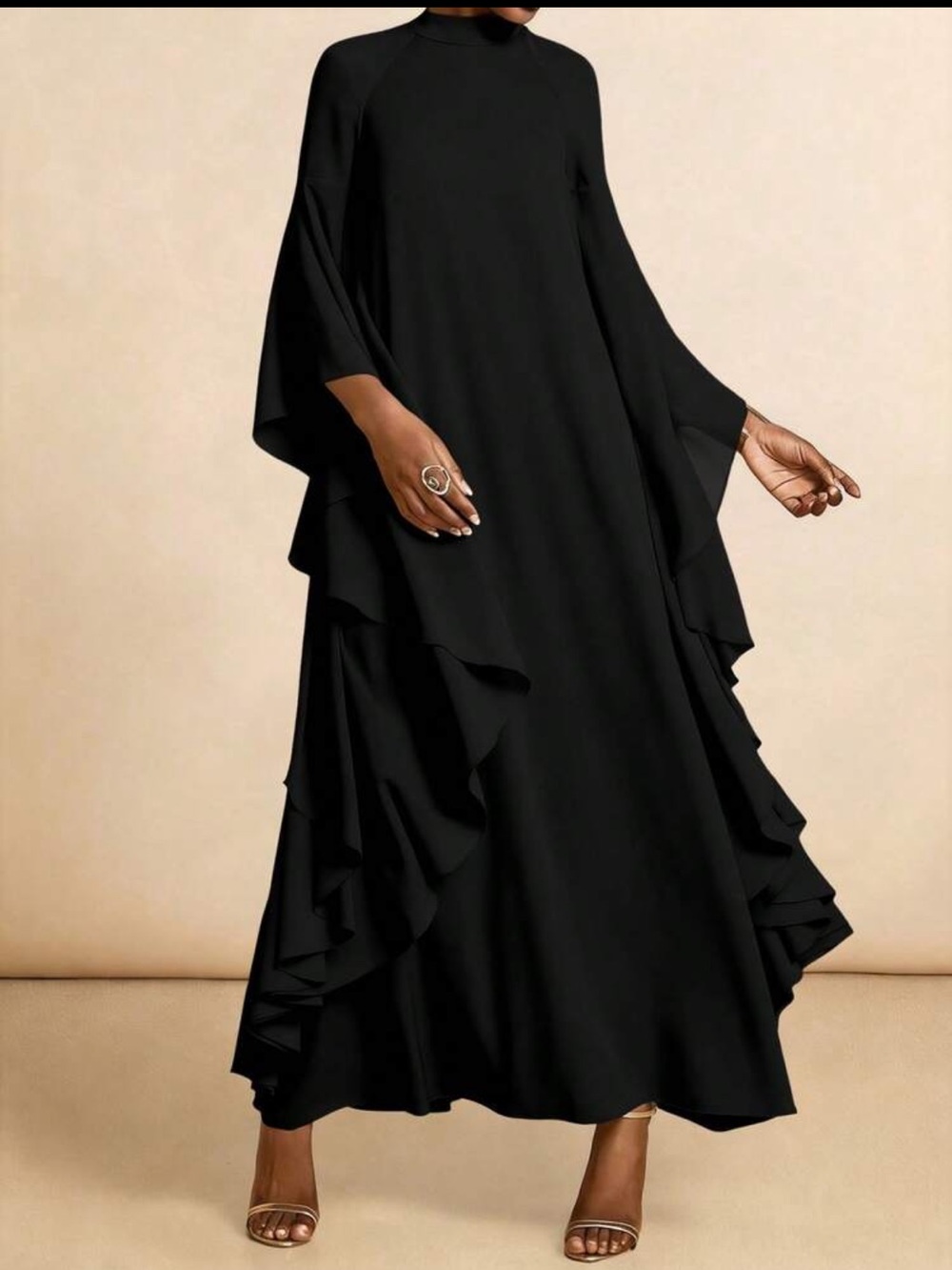 NWT Formal Black High Collar Dress
